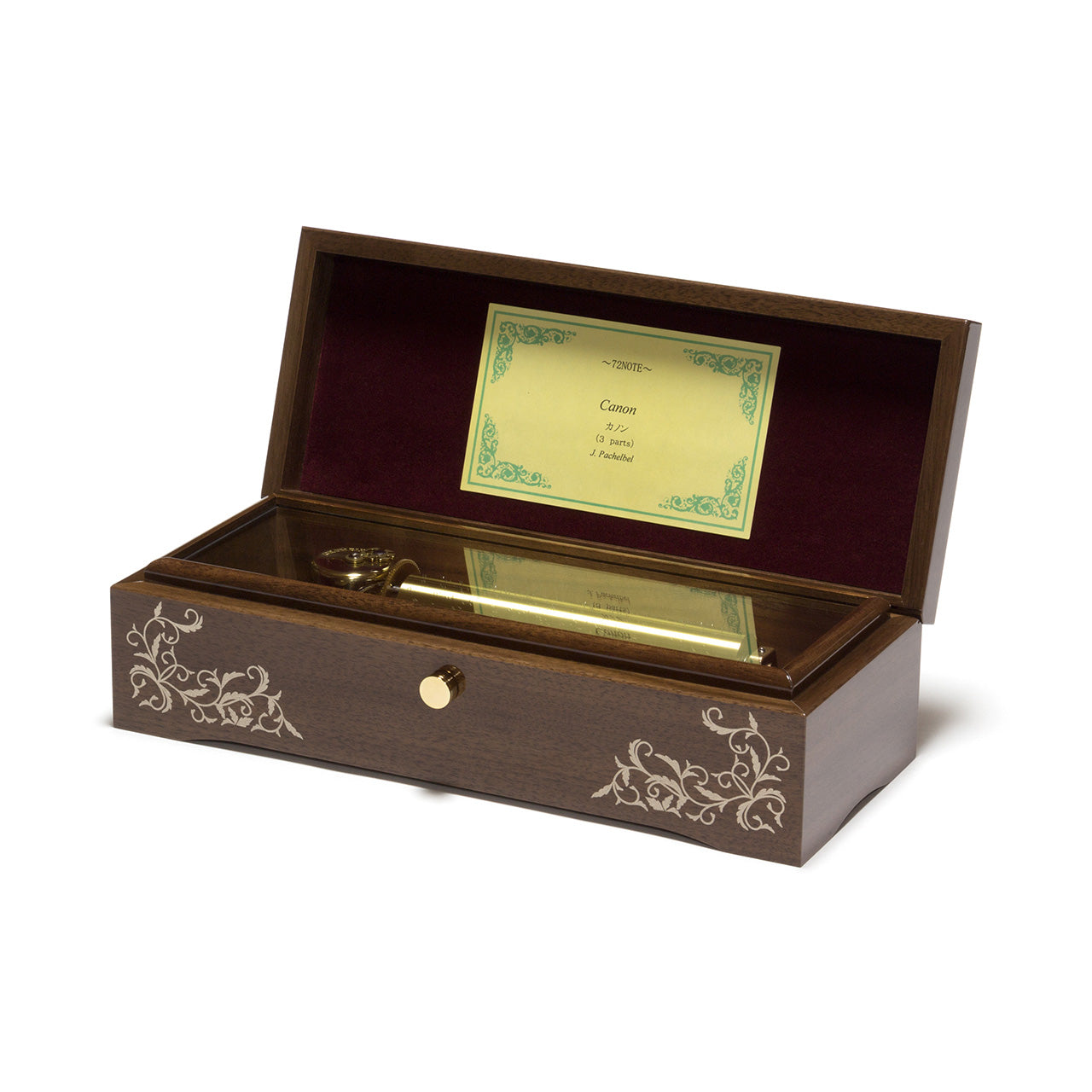 【曲が選べる・誕生日に人気】72弁 鏡面仕上げ ウォールナット|高級仕上げオルゴール プレゼント お祝いギフト