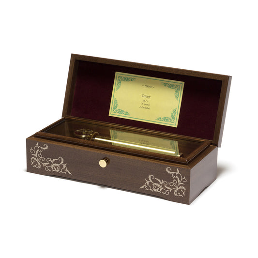 【曲が選べる・誕生日に人気】72弁 鏡面仕上げ ウォールナット|高級仕上げオルゴール プレゼント お祝いギフト