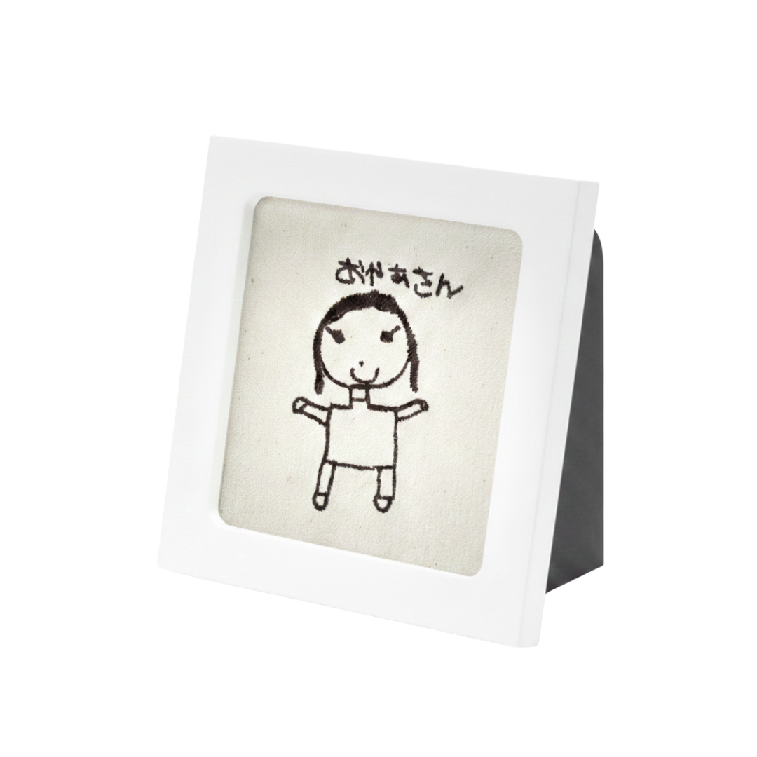 子どもの絵を刺繍にするフォトフレームオルゴール【卒業・卒園記念