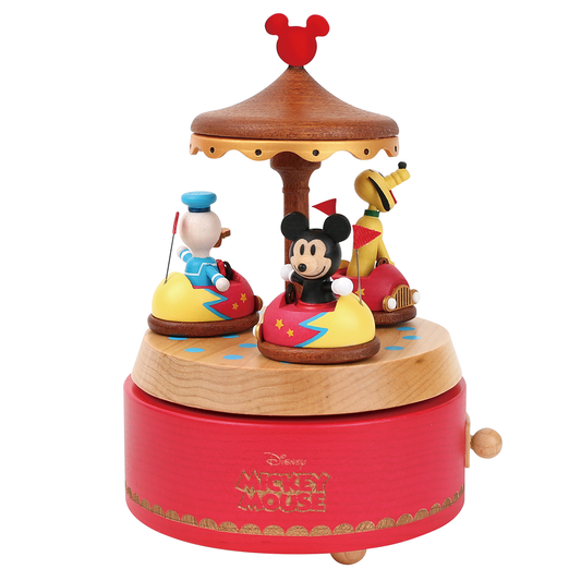 【CD185S】ディズニー木製からくりオルゴール ミッキー遊園地