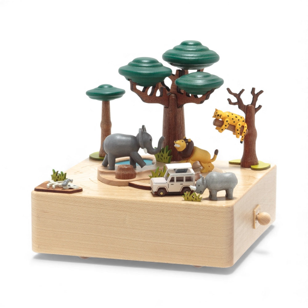 【EA154S】木製からくりオルゴール サファリ Safari
