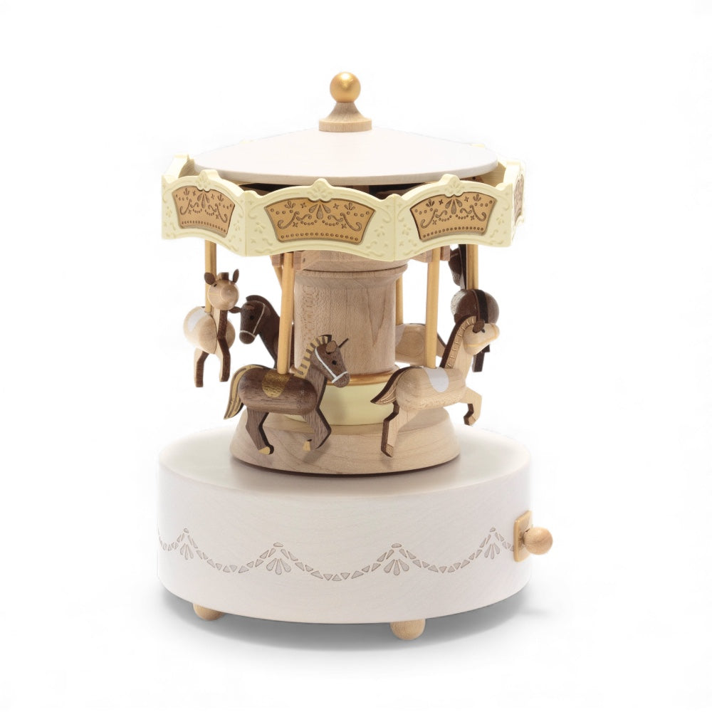【EA161S】木製からくりオルゴール メリーゴーランド Carousel