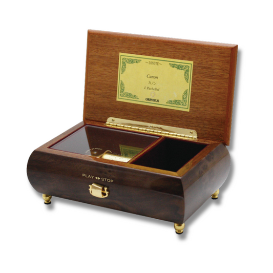 【曲が選べる・誕生日に人気】【EX157I】30弁 ORPHEUS 突板仕上げ ブラウン|高級仕上げオルゴール プレゼント お祝いギフト