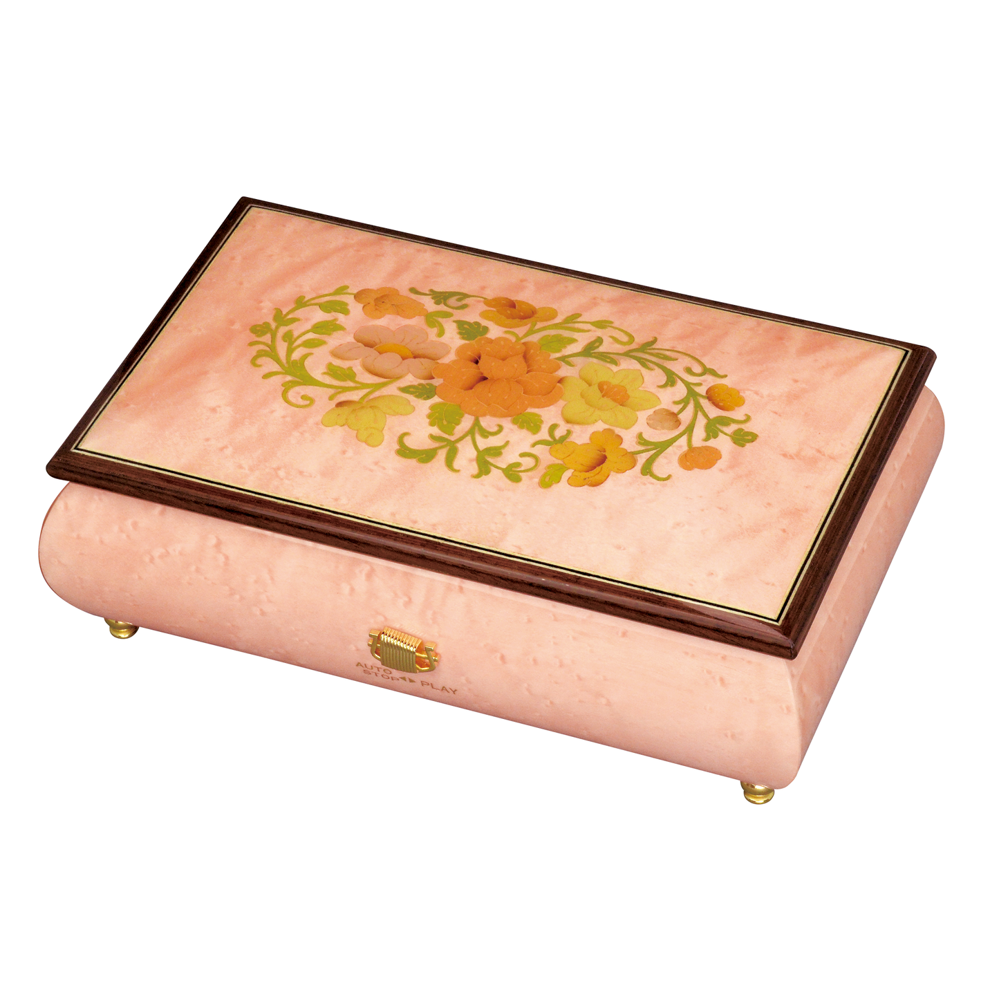 【曲が選べる・誕生日に人気】【EX245】50弁 ORPHEUS イタリア象嵌 ピンク/花柄|高級仕上げオルゴール プレゼント お祝いギフト