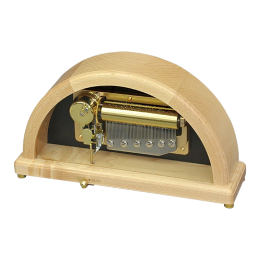 【曲が選べる・誕生日に人気】【EX248】50弁 ORPHEUS アーチ縦型 メープル クリア(ナチュラル)|高級仕上げオルゴール プレゼント お祝いギフト