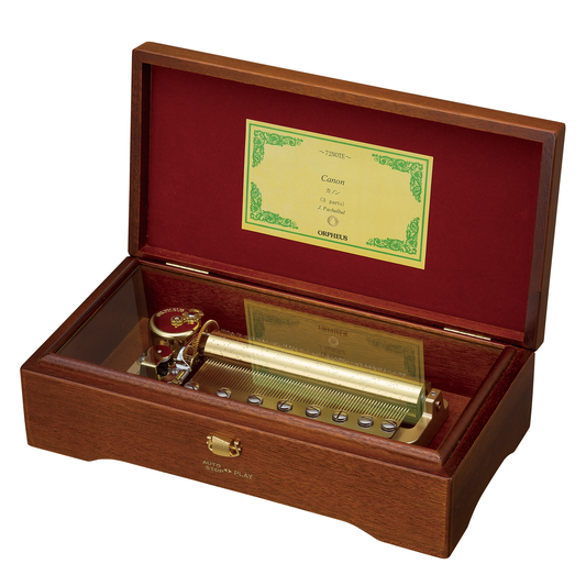 【曲が選べる・誕生日に人気】【EX307】72弁 ORPHEUS マホガニー ブラウン|高級仕上げオルゴール プレゼント お祝いギフト