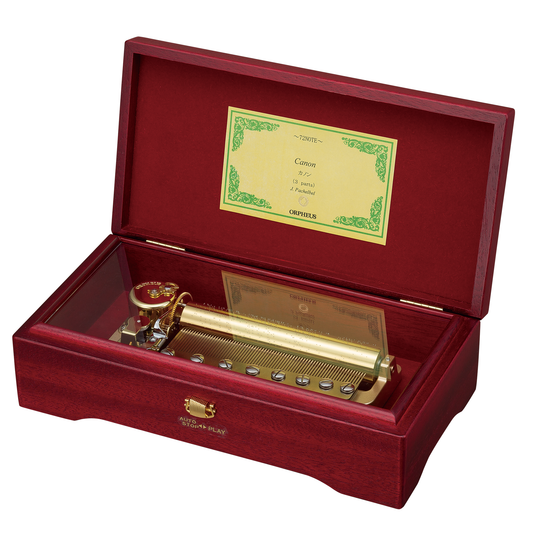 【曲が選べる・誕生日に人気】【EX308】72弁 ORPHEUS マホガニー ワインレッド |高級仕上げオルゴール プレゼント お祝いギフト