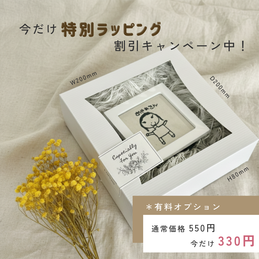 子どもの絵を刺繍にするフォトフレームオルゴール