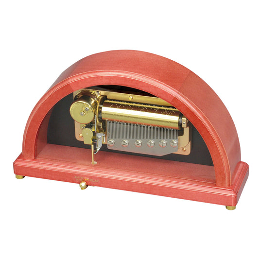 【曲が選べる・誕生日に人気】【EX247】50弁 ORPHEUS アーチ縦型 メープル ワインレッド|高級仕上げオルゴール プレゼント お祝いギフト