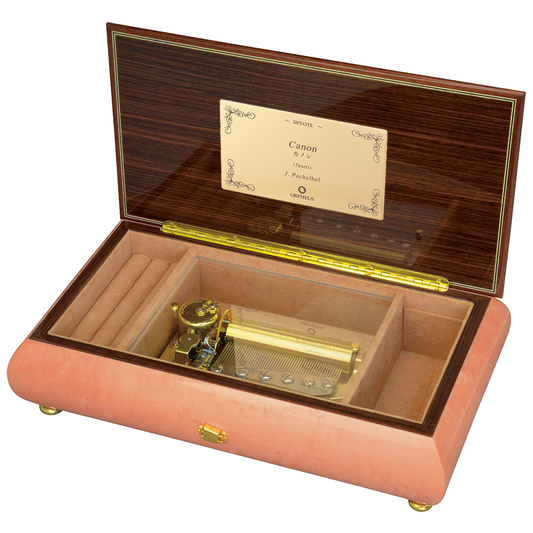 【曲が選べる・誕生日に人気】【EX242】50弁 ORPHEUS イタリア象嵌小物入れ付き ピンク/花柄|高級仕上げオルゴール プレゼント お祝いギフト