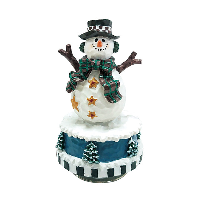 【YA757S】 クリスマス回転オルゴール スノーマン