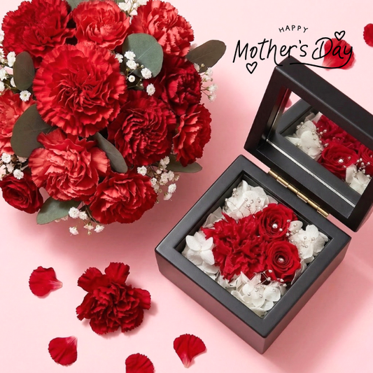 【母の日ギフト】プリザーブドフラワーBOX　ブラック
