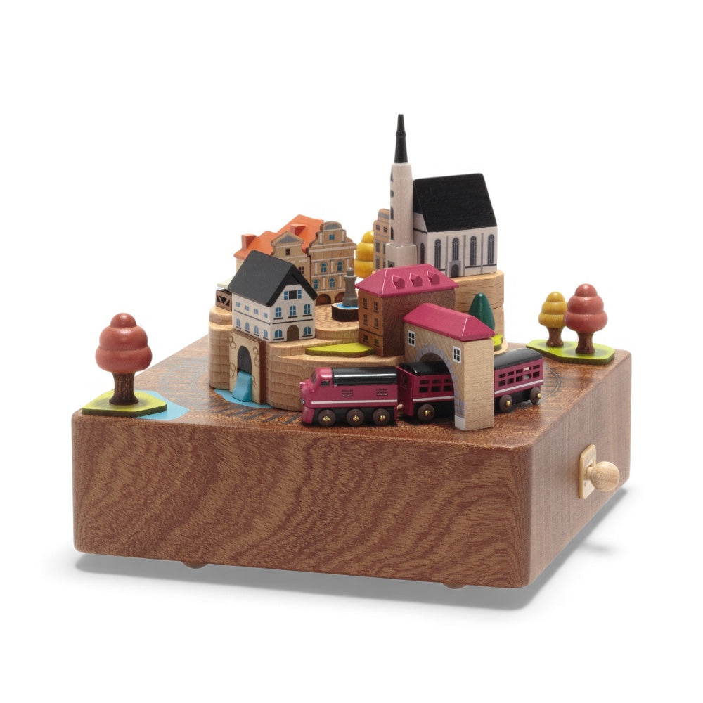 Wooden Automaton Music Box Autumn Train