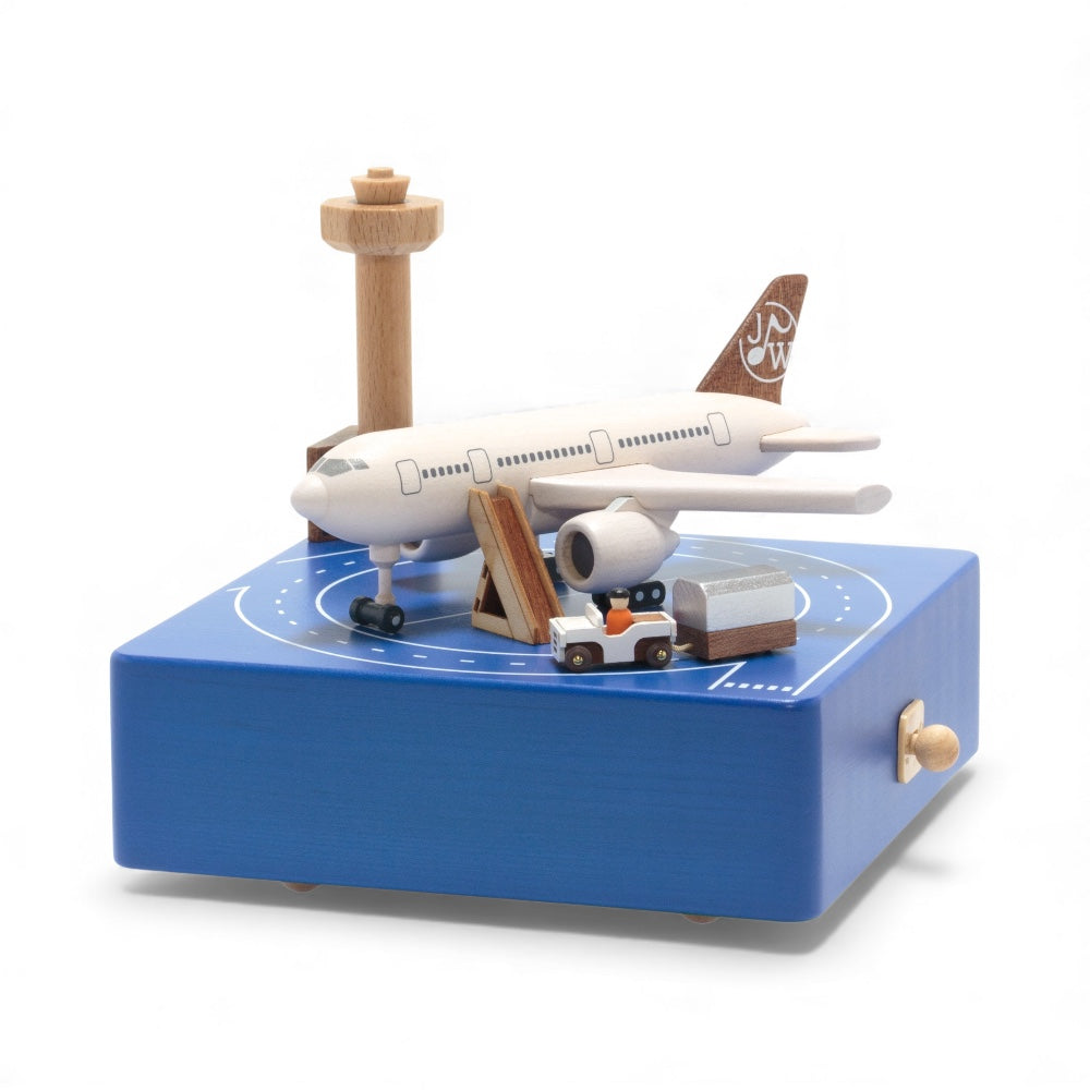 【EA155S】木製からくりオルゴール　エアポート Airport