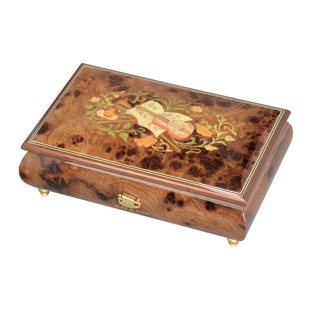 EX194I | 30-note ORPHEUS Italian Inlay with Storage, Red Floral