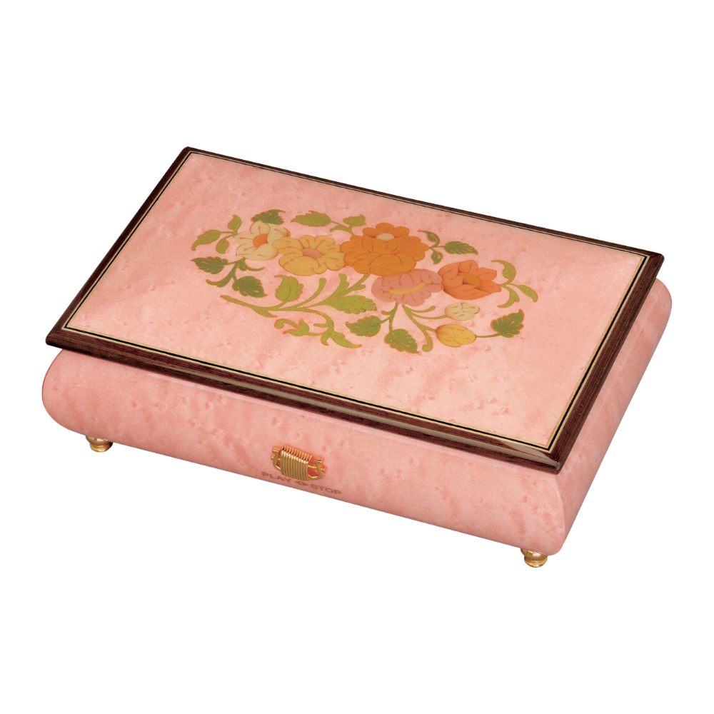 EX194I | 30-note ORPHEUS Italian Inlay with Storage, Red Floral