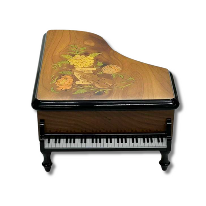 【曲が選べる・誕生日に人気】【EX196I】30弁 ORPHEUS イタリア象嵌小物入れ付き　グランドピアノ型｜高級仕上げオルゴール プレゼント お祝いギフト