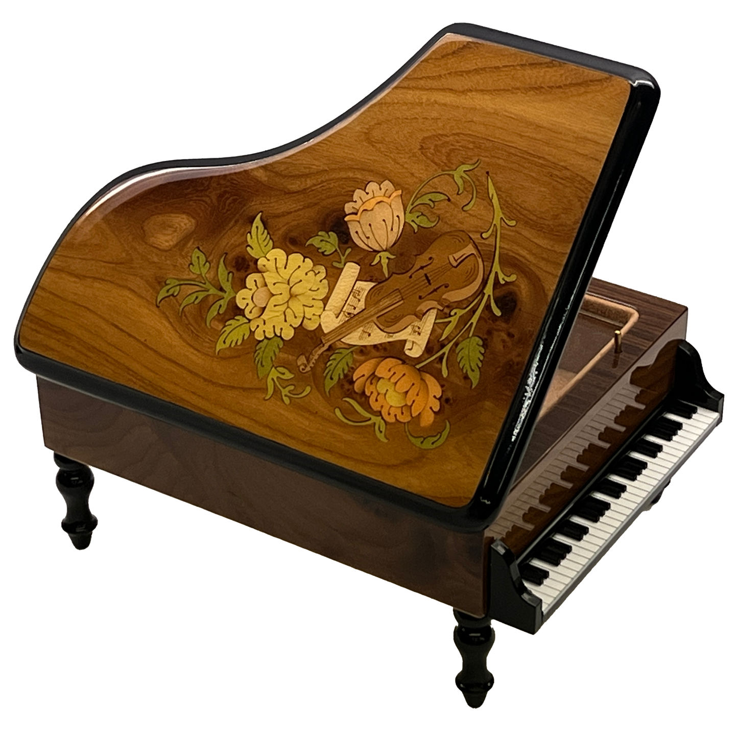 【EX196I】30弁 ORPHEUS イタリア象嵌小物入れ付き　グランドピアノ型