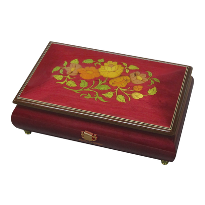 EX194I | 30-note ORPHEUS Italian Inlay with Storage, Red Floral