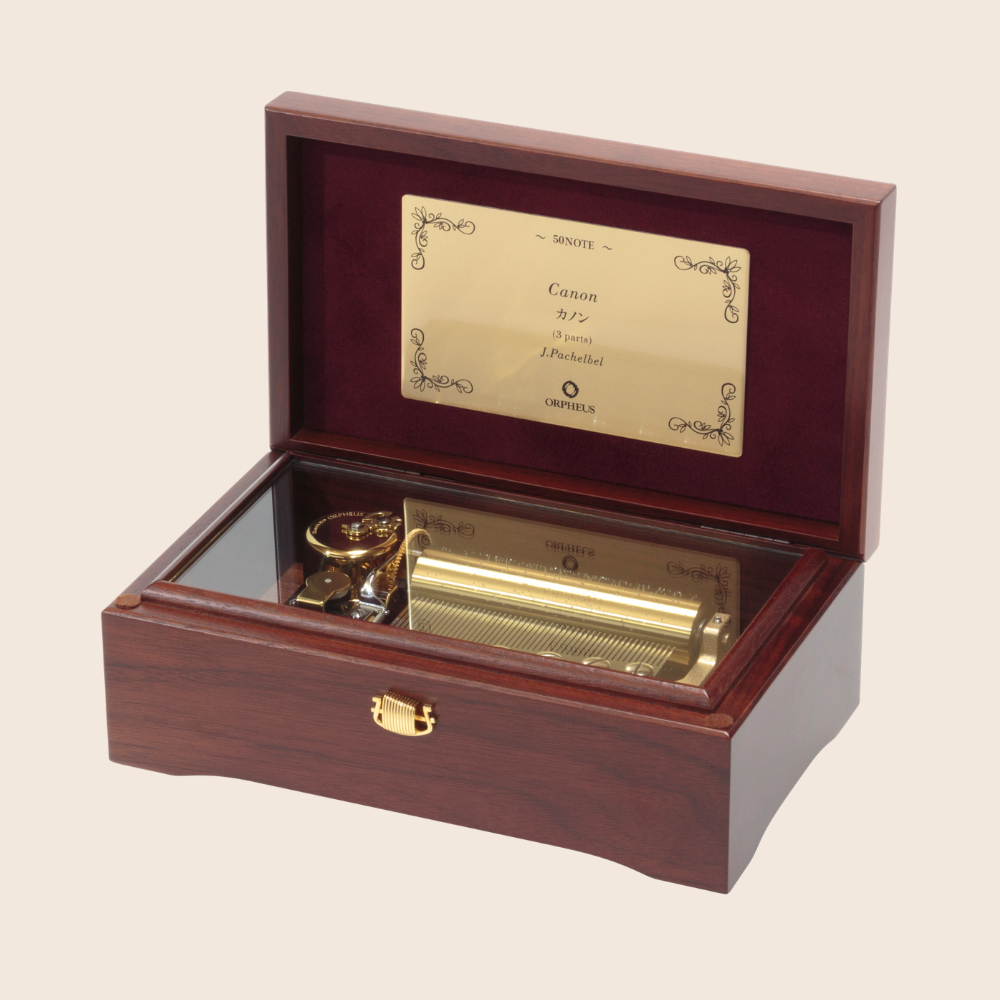 [Selectable Songs - Popular for Birthdays] [EX385] 72-Note ORPHEUS Walnut Music Box | High-Quality Finish Music Box, Perfect for Presents and Celebrations