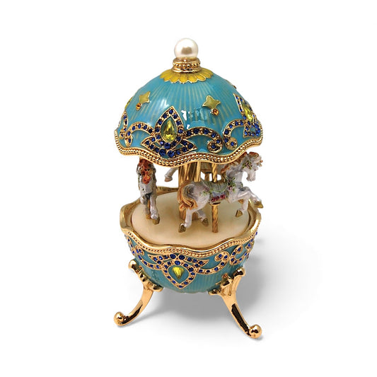 【YA715A】ピューター メリーゴーランド　ブルー