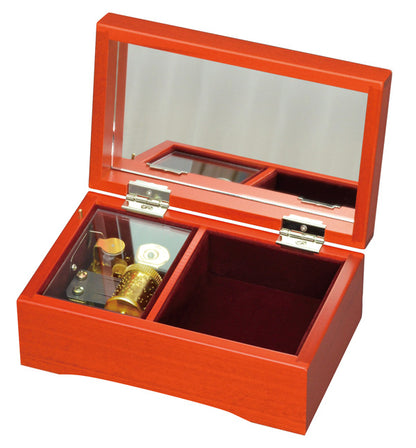 【AA310C】 23弁木製BOXオルゴール　サクラ・オレンジ