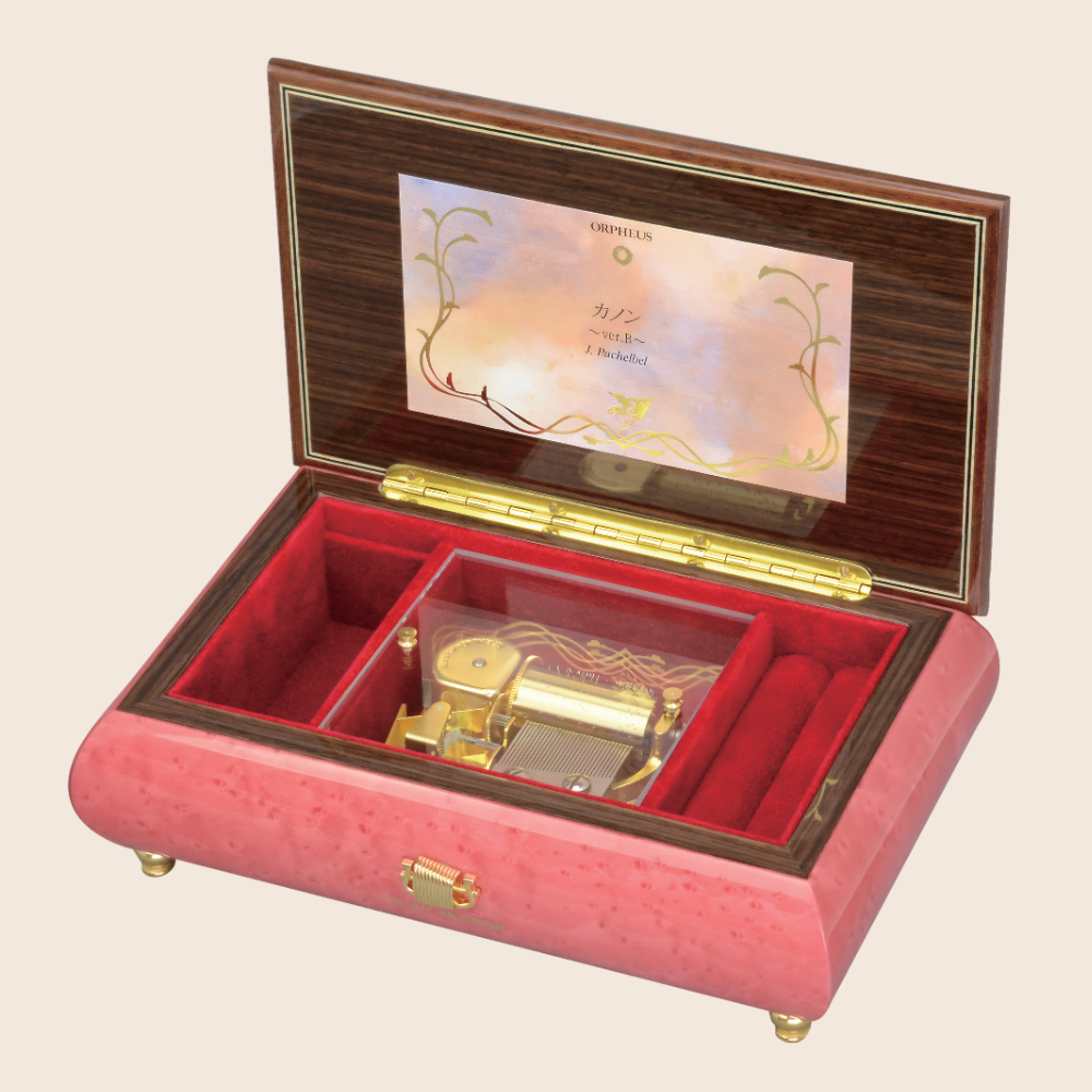 EX194I | 30-note ORPHEUS Italian Inlay with Storage, Red Floral