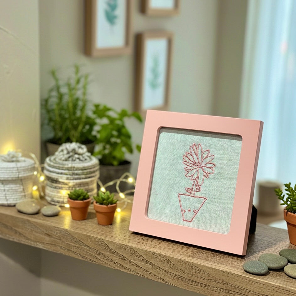 子どもの絵を刺繍にするフォトフレームオルゴール – オルゴールギャラリー