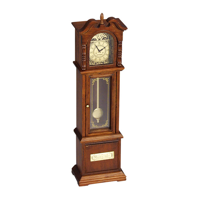 【YA217S】木製ミニアンティークオルゴール　古時計：即納品